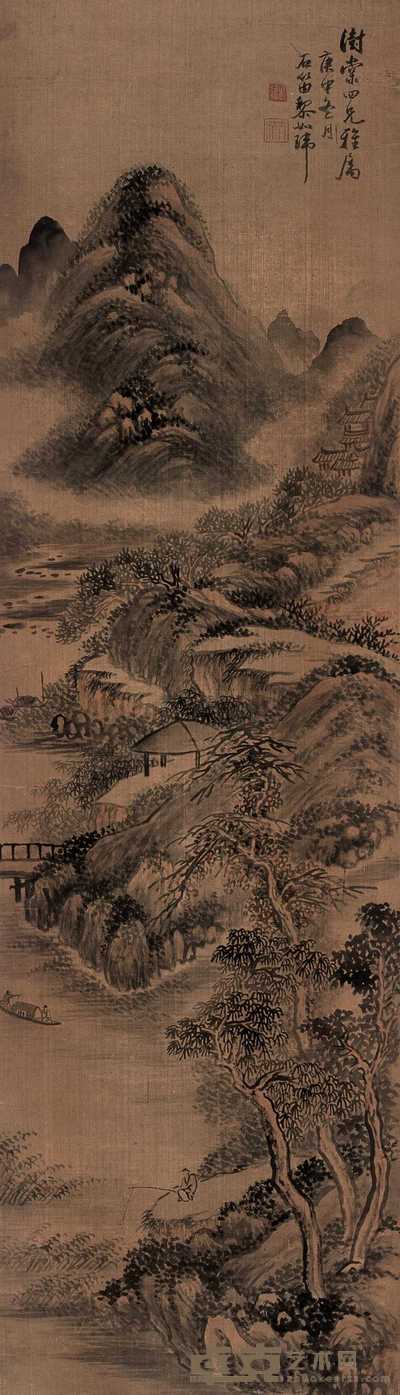 黎如玮 山水 立轴 123.5×35.5cm